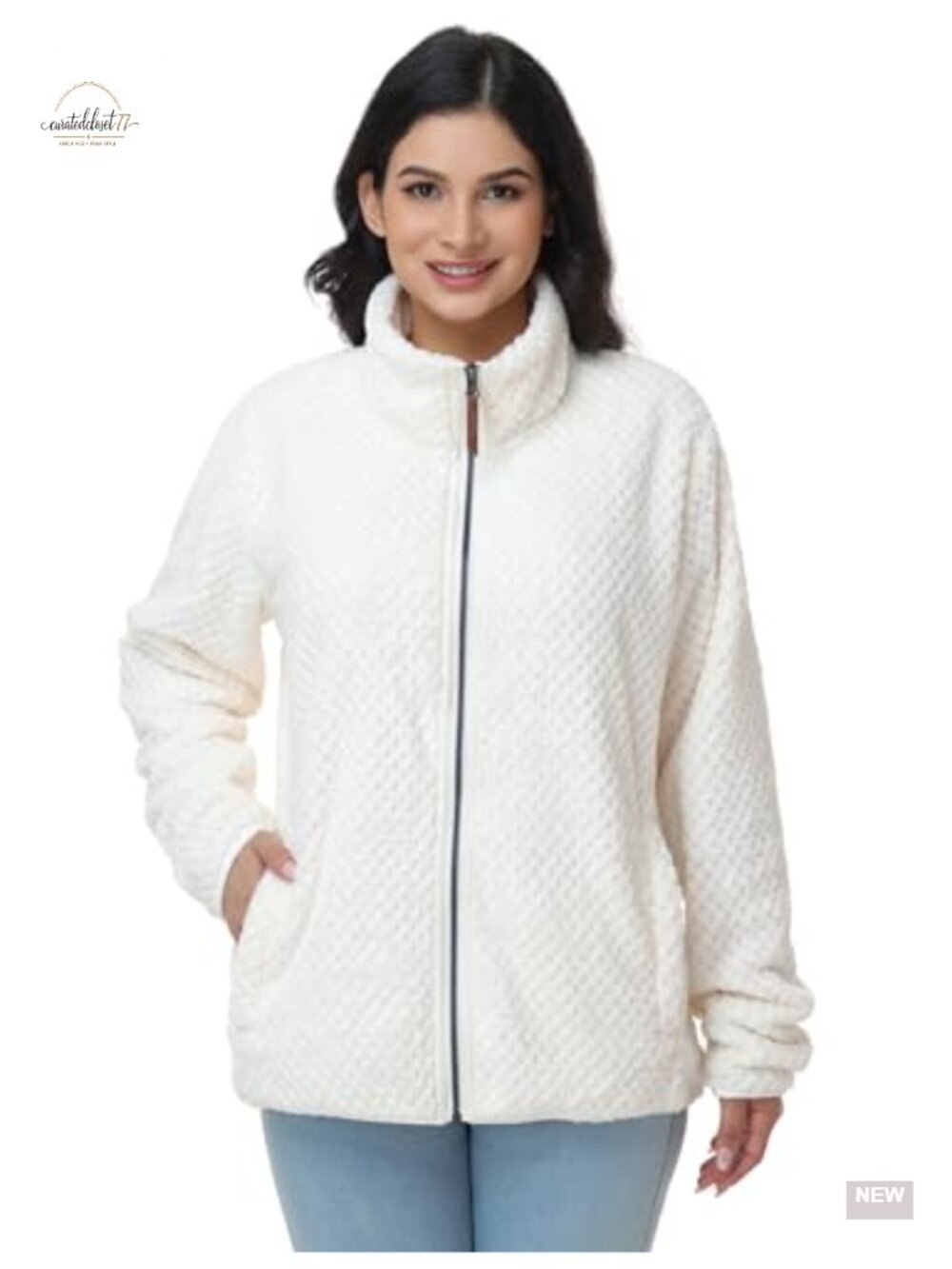 Ultra Soft Sherpa Fleece Full Zip Jacket Lightweight Warm for Hiking Travel
